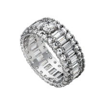 Charger l'image dans la galerie, Anello a fascia in argento e zirconi ricoperto di platino Diamonfire Brilliant