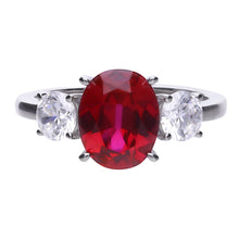 將圖片載入圖庫檢視器 Anello rosso in argento e zirconi ricoperto di platino Diamonfire Royal