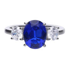 將圖片載入圖庫檢視器 Anello blu in argento e zirconi ricoperto di platino Diamonfire Royal