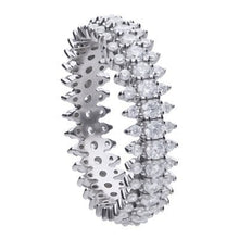 將圖片載入圖庫檢視器 Anello a fascia in argento e zirconi ricoperto di platino Diamonfire Brilliant