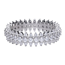 將圖片載入圖庫檢視器 Anello a fascia in argento e zirconi ricoperto di platino Diamonfire Brilliant