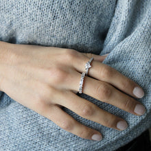 將圖片載入圖庫檢視器 Anello diamante in argento e zirconi ricoperto di platino Diamonfire Iconic