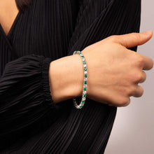 Load image into Gallery viewer, Bracciale tennis verde alternato