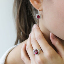 將圖片載入圖庫檢視器 Anello rosso in argento e zirconi ricoperto di platino Diamonfire Royal