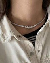 將圖片載入圖庫檢視器 Collana tennis in argento e zirconi ricoperta di platino Diamonfire Memory