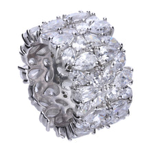 將圖片載入圖庫檢視器 Anello a fascia in argento e zirconi ricoperto di platino Diamonfire