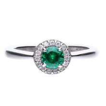 將圖片載入圖庫檢視器 Anello verde in argento e zirconi ricoperto di platino Diamonfire Royal