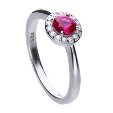 將圖片載入圖庫檢視器 Anello rosso in argento e zirconi ricoperto di platino Diamonfire Royal