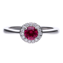 將圖片載入圖庫檢視器 Anello rosso in argento e zirconi ricoperto di platino Diamonfire Royal