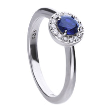 將圖片載入圖庫檢視器 Anello blu in argento e zirconi ricoperto di platino Diamonfire Royal