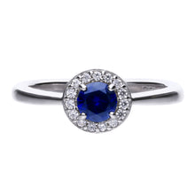 將圖片載入圖庫檢視器 Anello blu in argento e zirconi ricoperto di platino Diamonfire Royal