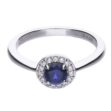 將圖片載入圖庫檢視器 Anello blu in argento e zirconi ricoperto di platino Diamonfire Royal