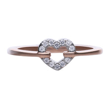 將圖片載入圖庫檢視器 Anello cuore rosè in argento e zirconi ricoperto di platino Diamonfire Two-Tone