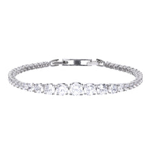 將圖片載入圖庫檢視器 Bracciale tennis in argento e zirconi ricoperto di platino Diamonfire Memory