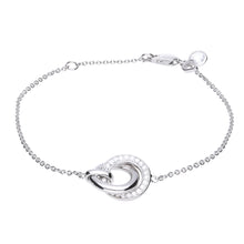 將圖片載入圖庫檢視器 Bracciale in argento e zirconi ricoperto di platino Diamonfire Brilliant