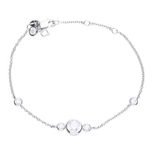 將圖片載入圖庫檢視器 Bracciale in argento e zirconi ricoperto di platino Diamonfire Bridal