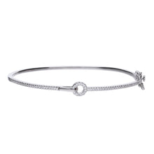 將圖片載入圖庫檢視器 Bracciale rigido in argento e zirconi ricoperto di platino Diamonfire Memory