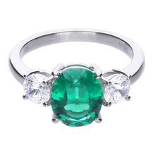 Load image into Gallery viewer, Anello verde in argento e zirconi ricoperto di platino Diamonfire Royal
