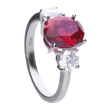 將圖片載入圖庫檢視器 Anello rosso in argento e zirconi ricoperto di platino Diamonfire Royal
