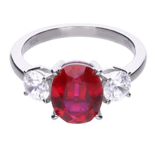 將圖片載入圖庫檢視器 Anello rosso in argento e zirconi ricoperto di platino Diamonfire Royal
