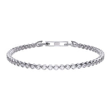 Lade das Bild in den Galerie-Viewer, bracciale tennis con pietre tonde 17-19 cm
