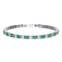 Load image into Gallery viewer, Bracciale tennis verde alternato
