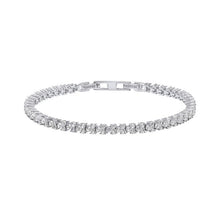 Lade das Bild in den Galerie-Viewer, bracciale tennis con montatura a tre pietre
