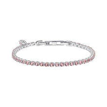 Lade das Bild in den Galerie-Viewer, bracciale tennis lineare con zirconi rosa
