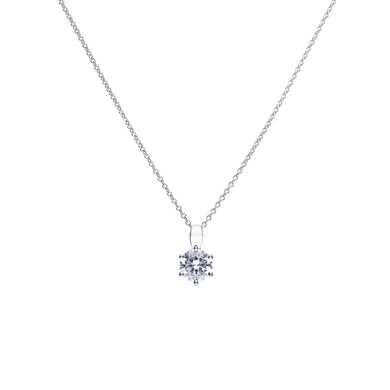 Collana punto luce 1,5 ct in argento e zirconi ricoperta di platino Diamonfire Classic