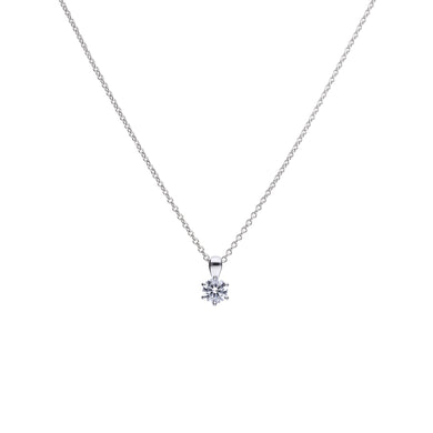 Collana punto luce 0,75 ct in argento e zirconi ricoperta di platino Diamonfire Classic