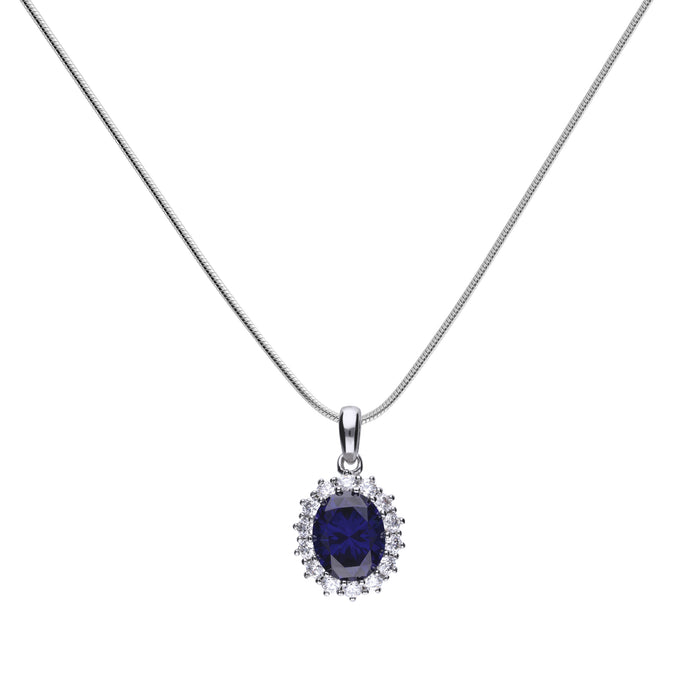 Collana blu in argento e zirconi ricoperta di platino Diamonfire Royal