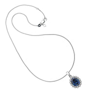 Carica l&#39;immagine nel visualizzatore di Gallery, Collana blu in argento e zirconi ricoperta di platino Diamonfire Royal
