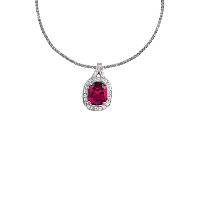 Collana rossa in argento e zirconi ricoperta di platino Diamonfire Royal