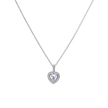 Load image into Gallery viewer, Collana cuore in argento e zirconi ricoperta di platino Diamonfire Bridal
