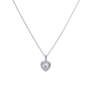 Collana cuore in argento e zirconi ricoperta di platino Diamonfire Bridal