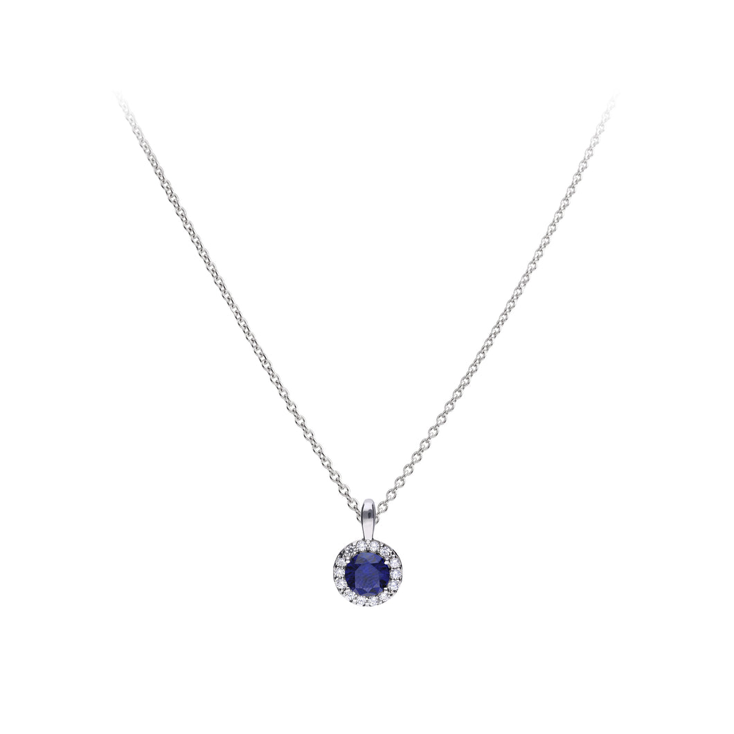 Collana blu in argento e zirconi ricoperta di platino Diamonfire Royal