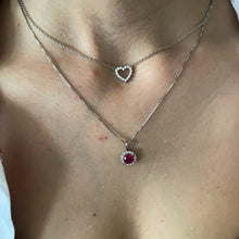 Carica l&#39;immagine nel visualizzatore di Gallery, Collana cuore in argento e zirconi ricoperta di platino Diamonfire Bridal
