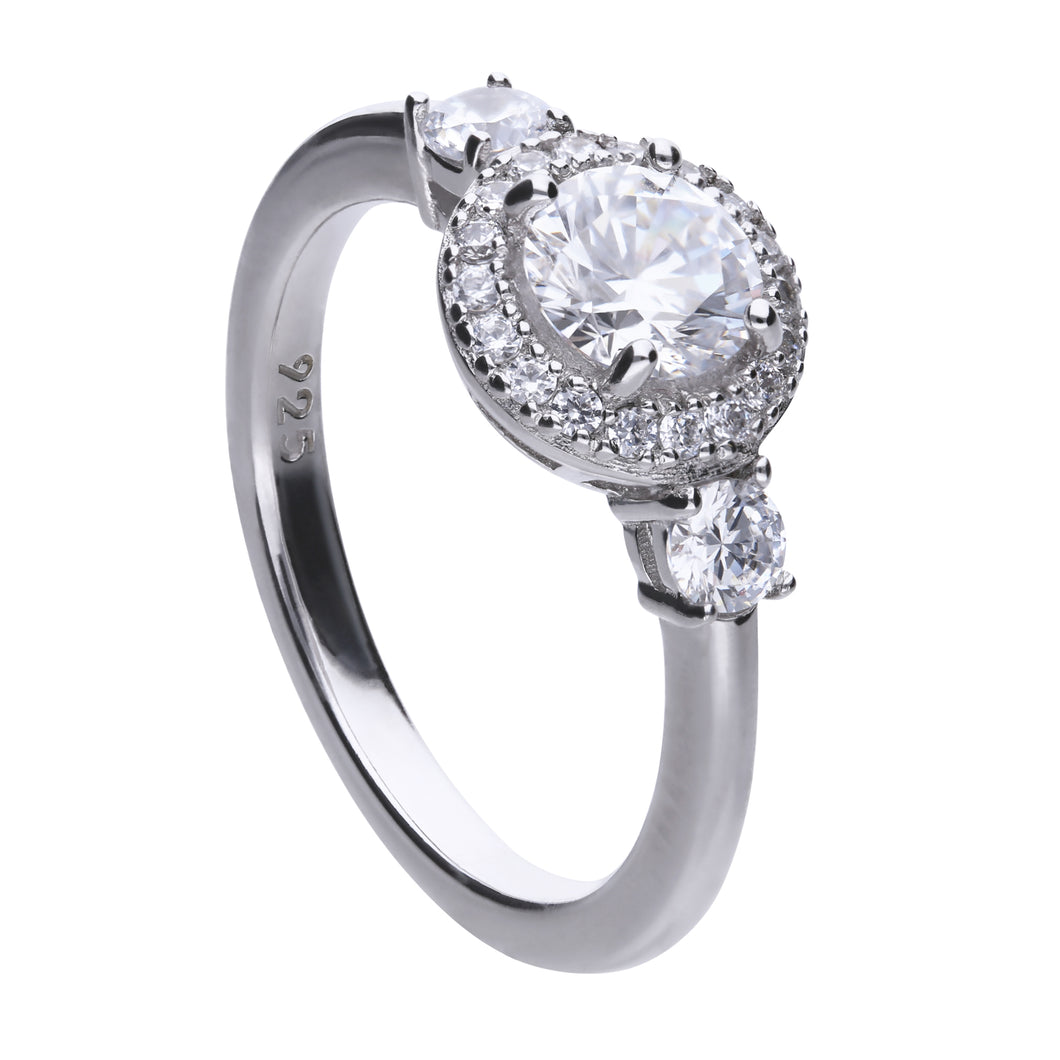 Anello in argento e zirconi ricoperto di platino Diamonfire Bridal