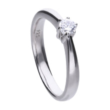 將圖片載入圖庫檢視器 Anello solitario punto luce 0,25 ct in argento e zirconi ricoperto di platino Diamonfire Classic
