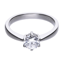 將圖片載入圖庫檢視器 Anello solitario punto luce 1,0 ct in argento e zirconi ricoperto di platino Diamonfire Classic
