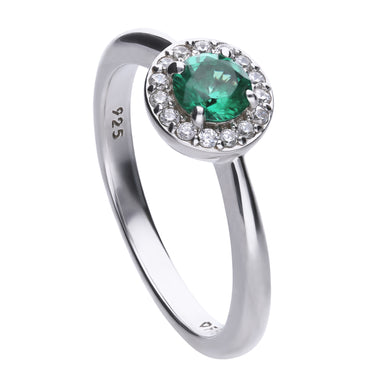 Anello verde in argento e zirconi ricoperto di platino Diamonfire Royal