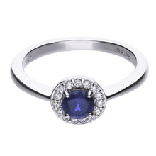 將圖片載入圖庫檢視器 Anello blu in argento e zirconi ricoperto di platino Diamonfire Royal
