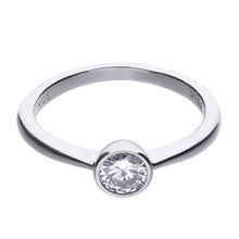 Carica l&#39;immagine nel visualizzatore di Gallery, Anello solitario punto luce 0,5 ct in argento e zirconi ricoperto di platino Diamonfire Classic
