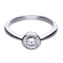 將圖片載入圖庫檢視器 Anello solitario punto luce 1,0 ct in argento e zirconi ricoperto di platino Diamonfire Classic
