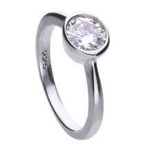 Carica l&#39;immagine nel visualizzatore di Gallery, Anello solitario punto luce 1,5 ct in argento e zirconi ricoperto di platino Diamonfire Classic
