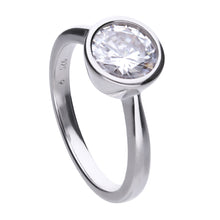 Load image into Gallery viewer, Anello solitario punto luce 2,0 ct in argento e zirconi ricoperto di platino Diamonfire Classic
