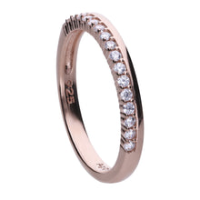 將圖片載入圖庫檢視器 Anello pavè rosè in argento e zirconi ricoperto di platino Diamonfire Two-Tone
