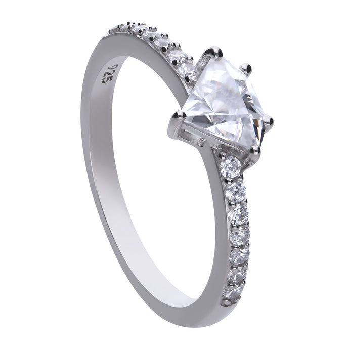 Anello diamante in argento e zirconi ricoperto di platino Diamonfire Iconic