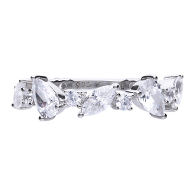 Anello in argento e zirconi ricoperto di platino Diamonfire Brilliant