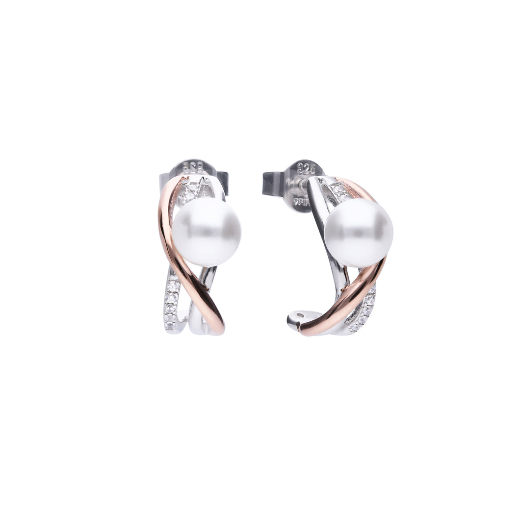 Orecchini perla Diamonfire Two-Tone